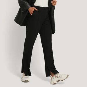 Na-kd Black Side Slit Trouser Pants